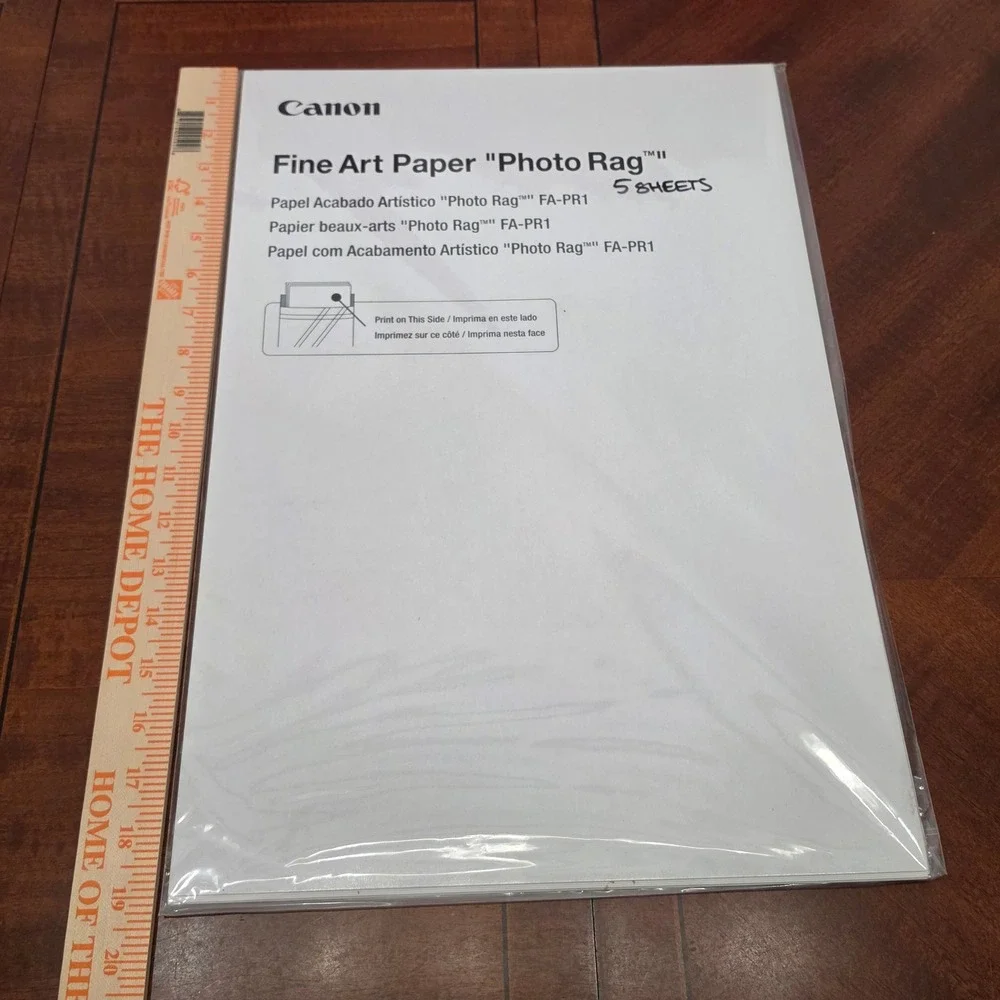 Canon Fine Art Paper 13x19 White Photo Rag II FA-PR1 5 Sheets Inkjet Printing